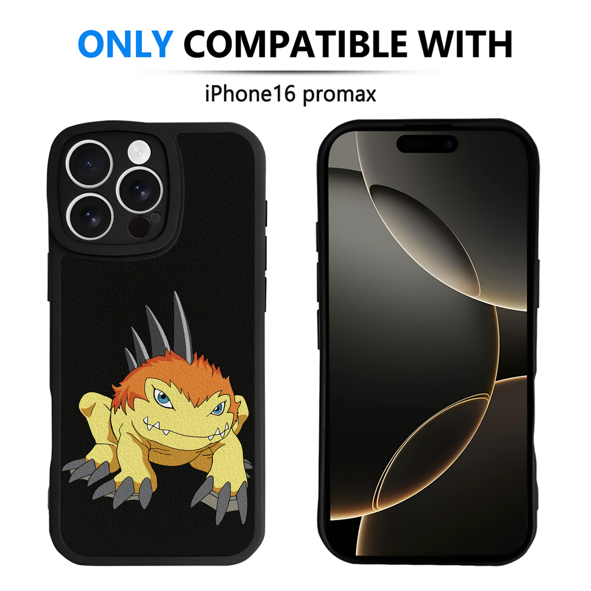 （画像用） Digimon デジタルモンスター/デジモン 【iPhone 16シリーズ対応】シリコンスマホケース（レザー調） 材質：シリコン
